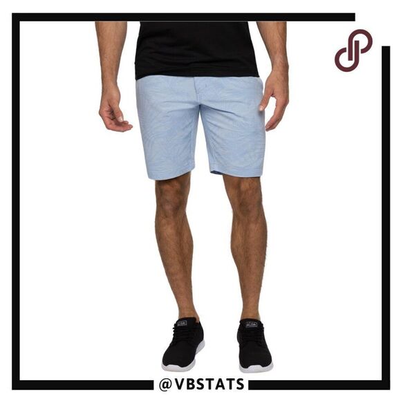 TRAVIS MATHEW STREET ART SHORT SIZE 40W X 9IS IN TROPICAL BLUE PRINT - Picture 1 of 8